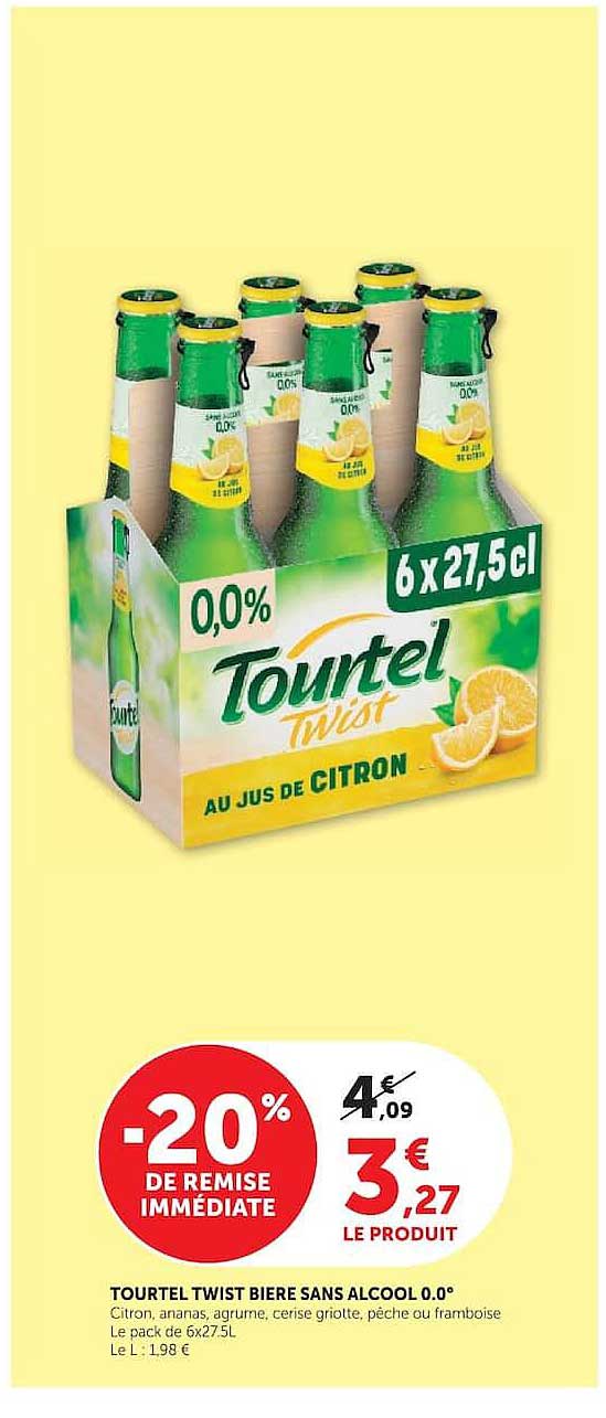 TOURTEL TWIST BIERE SANS ALCOOL 0.0°
