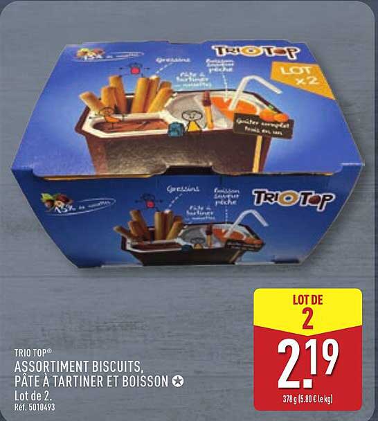 TRIO TOP® ASSORTIMENT BISCUITS, PÂTE À TARTINER ET BOISSON