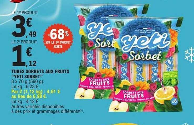 TUBES SORBETS AUX FRUITS “YETI SORBET”