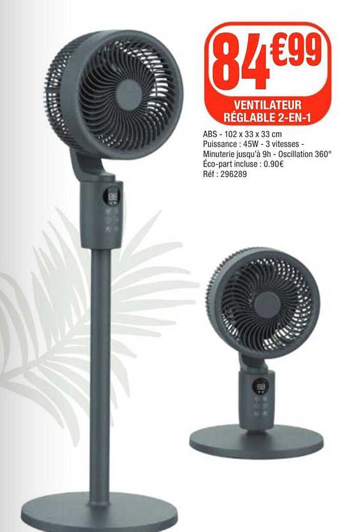 VENTILATEUR RÉGLABLE 2-EN-1