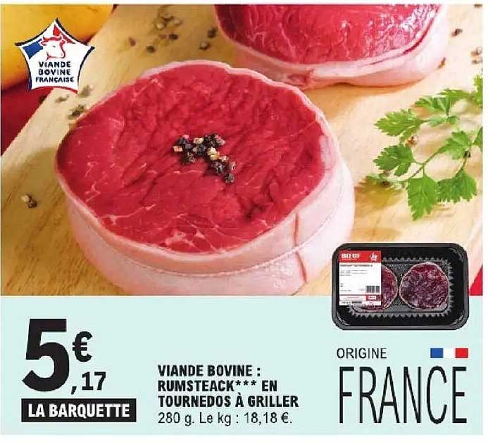 VIANDE BOVINE : RUMSTEACK*** EN TOURNE DOS À GRILLER