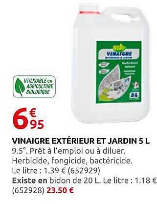 VINAIGRE EXTÉRIEUR ET JARDIN 5 L