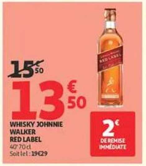WHISKY JOHNNIE WALKER RED LABEL 40° 70 cl Soit le l : 19€29