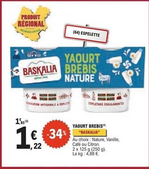 YAOURT BREBIS NATURE BASKALIA
