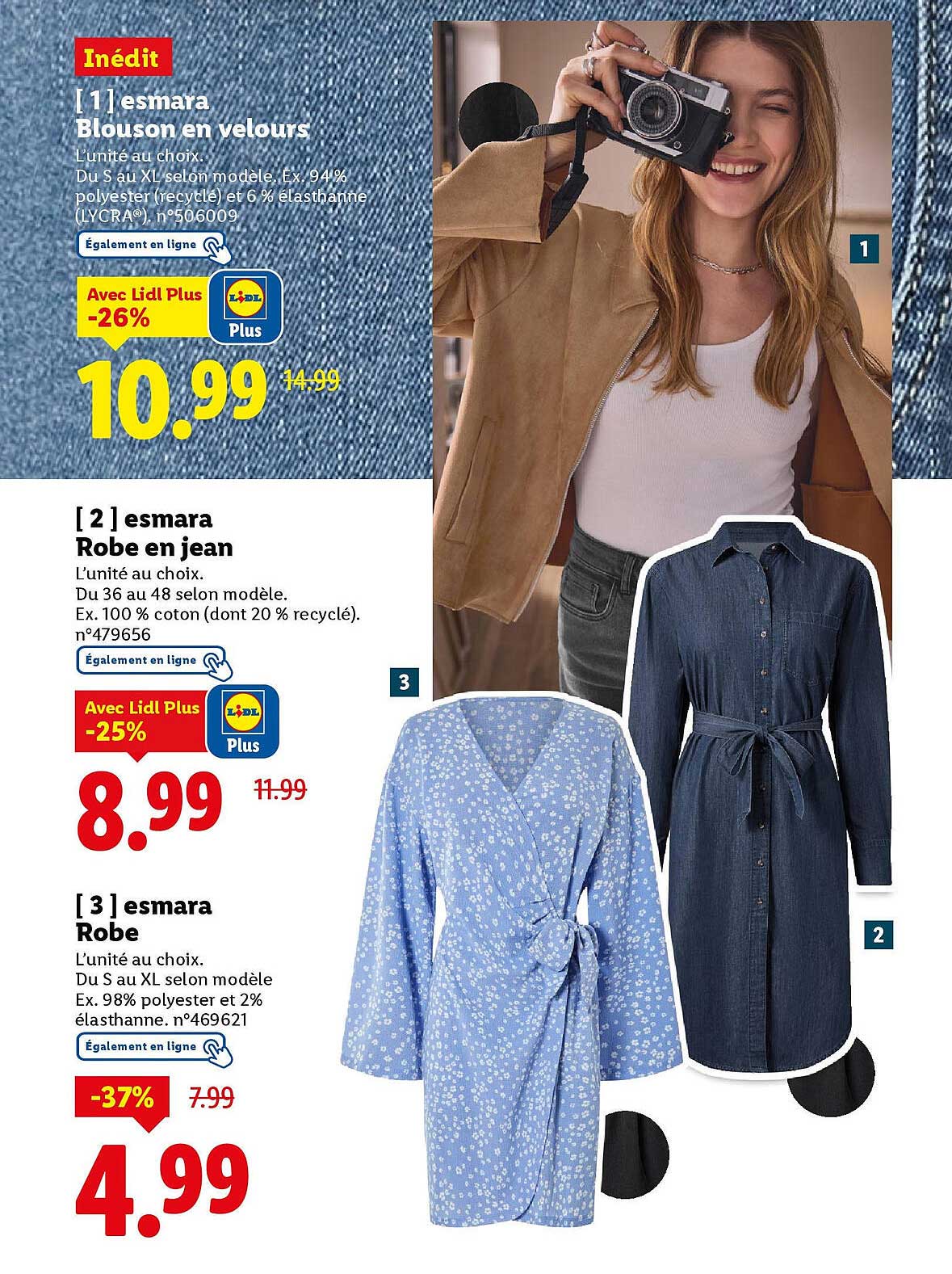[1] esmara Blouson en velours