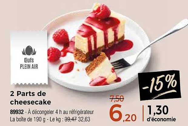2 Parts de cheesecake