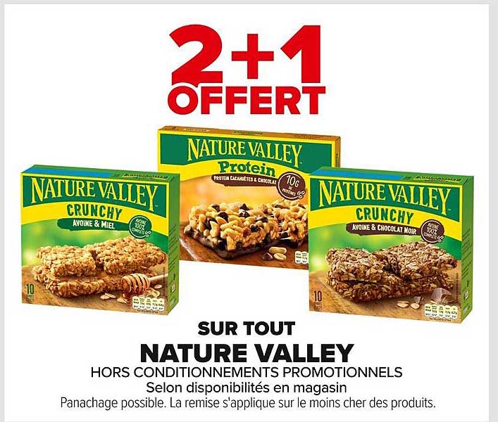 2+1 OFFERT SUR TOUT NATURE VALLEY