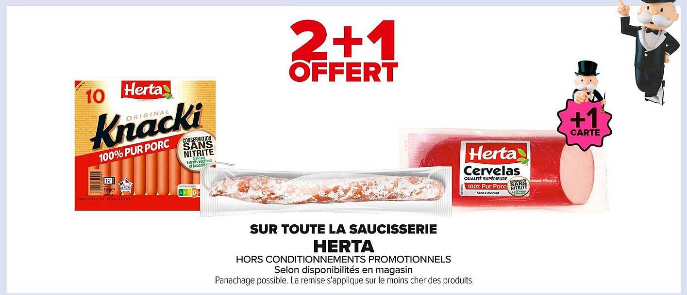 2+1 offert sur toute la charcuterie Herta