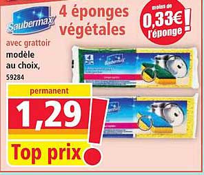 4 éponges végétales avec grattoir
