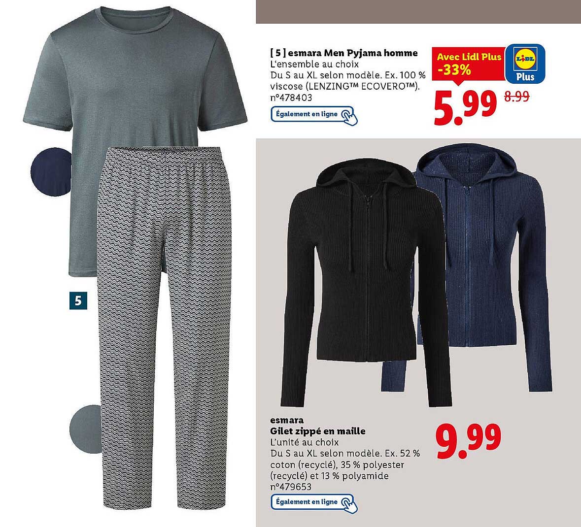[5] esmara Men Pyjama homme L'ensemble au choix
