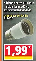 Adaptateur de douille B22/E27