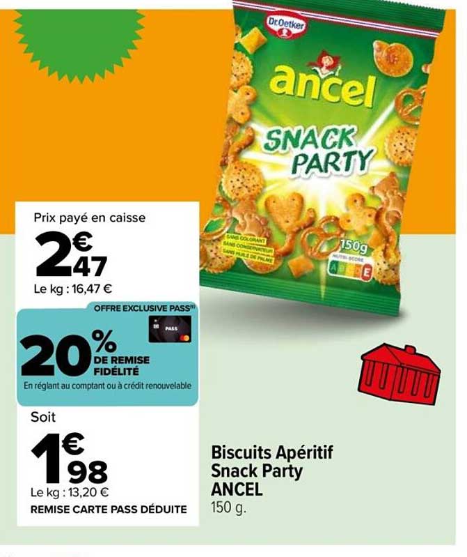 Biscuits Apéritif Snack Party ANCEL 150 g