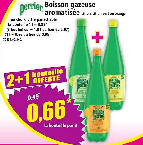 Boisson gazeuse aromatisée citron, citron vert ou orange