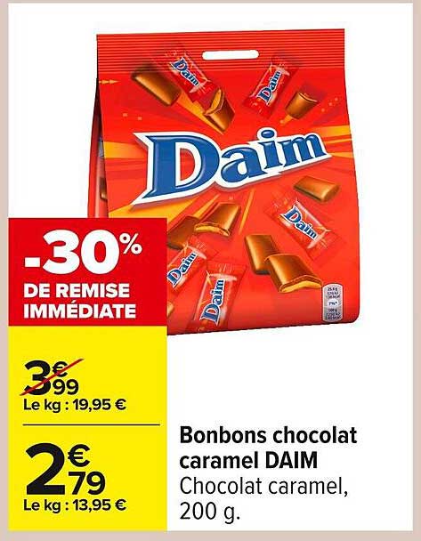 Bonbons chocolat caramel DAIM
