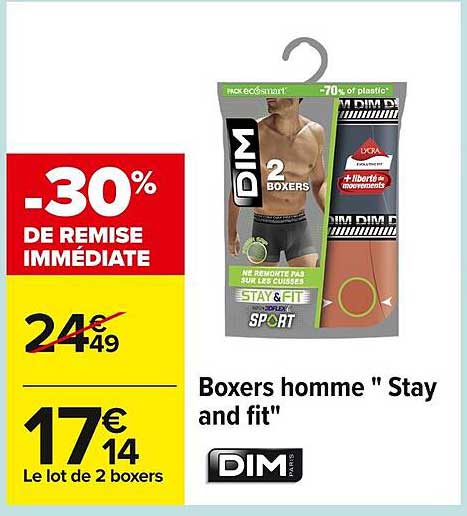 Boxers homme " Stay and fit"