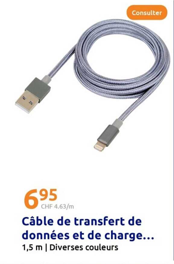Câble de transfert de données et de charge...