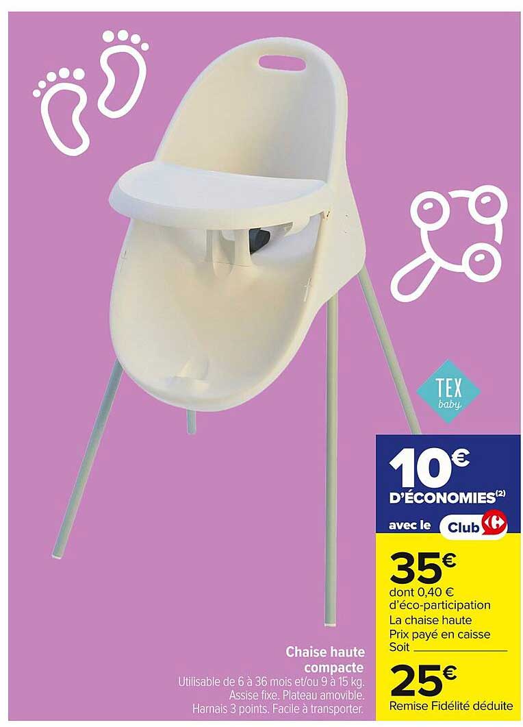 Chaise haute compacte