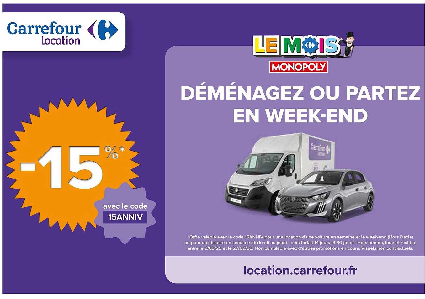 DÉMÉNAGEZ OU PARTEZ EN WEEK-END