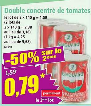 Double concentré de tomates