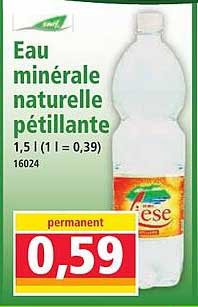 Eau minérale naturelle pétillante