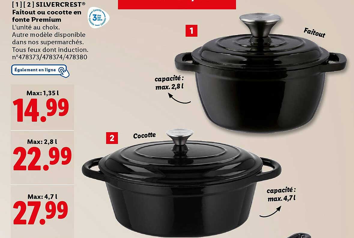 Faitout ou cocotte en fonte Premium