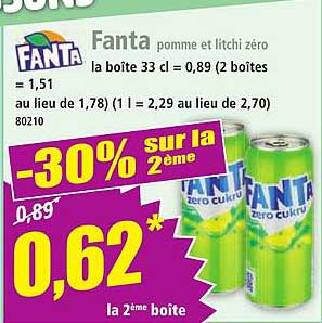 Fanta pomme et litchi zéro