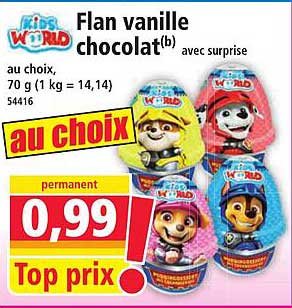 Flan vanille chocolat avec surprise