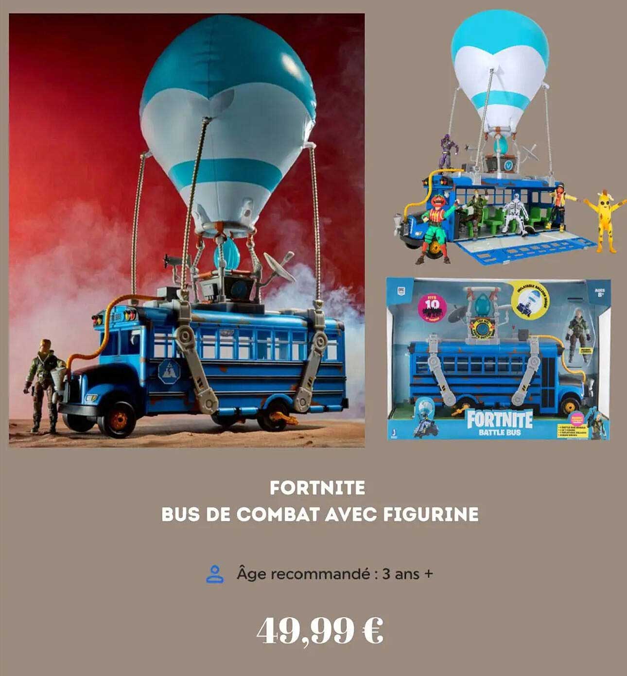 FORTNITE BUS DE COMBAT AVEC FIGURINE
