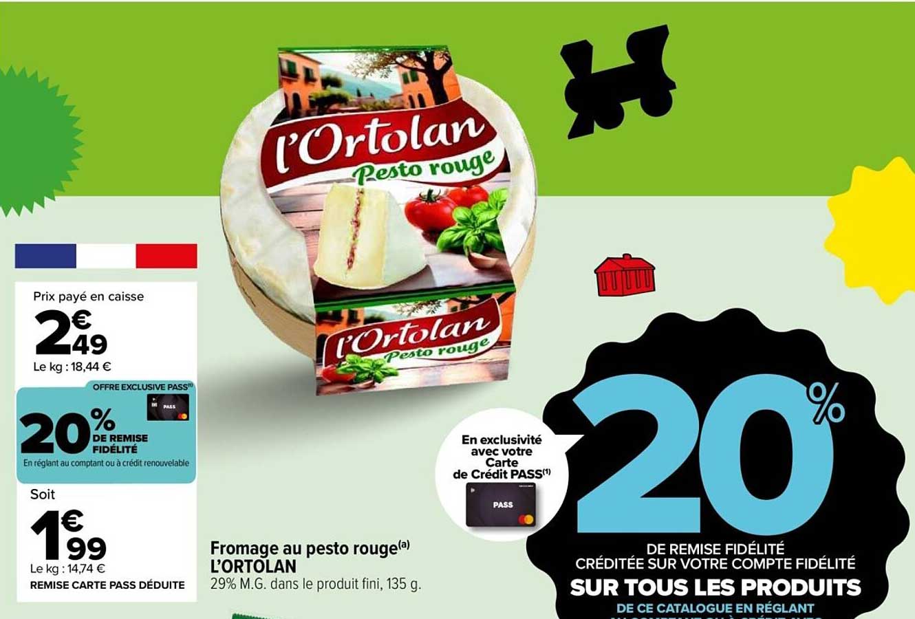 Fromage au pesto rouge L'ORTOLAN