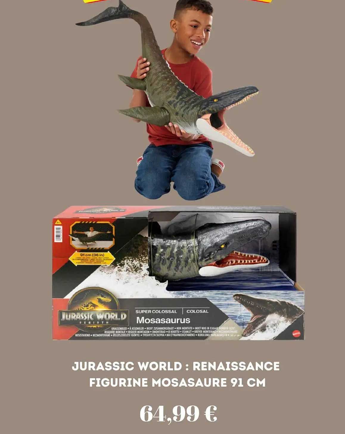 JURASSIC WORLD : RENCONTRE FIGURINE MOSASAURE 91 CM