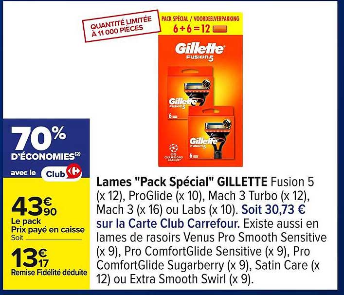 Lames "Pack Spécial" GILLETTE Fusion 5