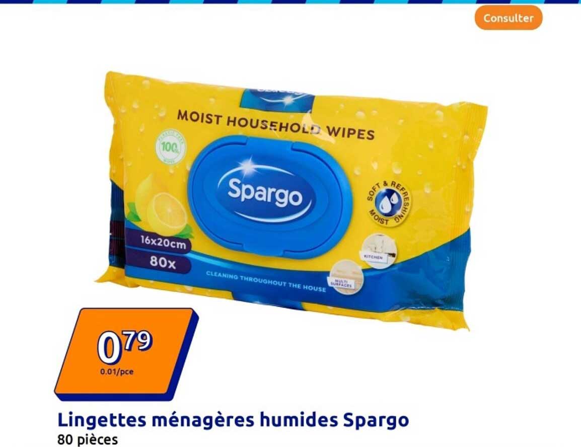 Lingettes ménagères humides Spargo
