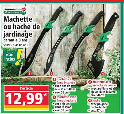 Machette ou hache de jardinage