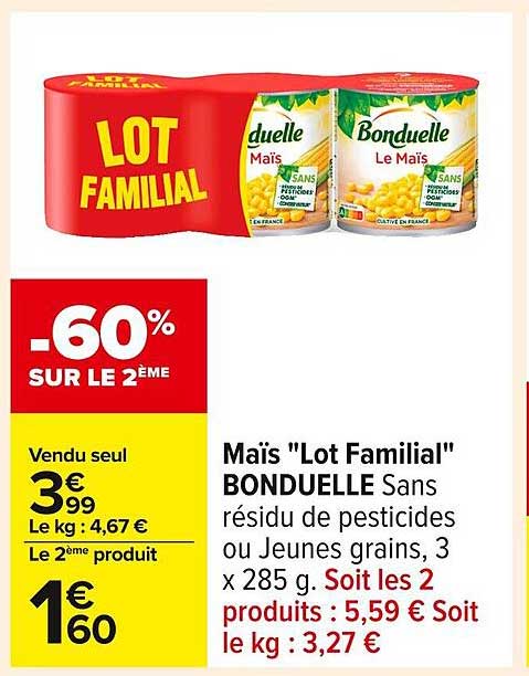 Maïs "Lot Familial" BONDUELLE
