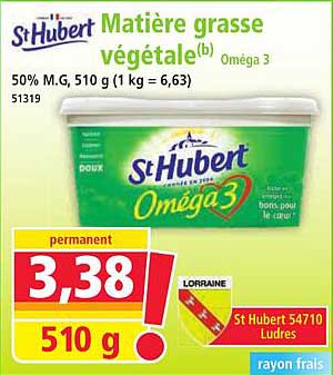 Matière grasse végétale St Hubert Oméga 3
