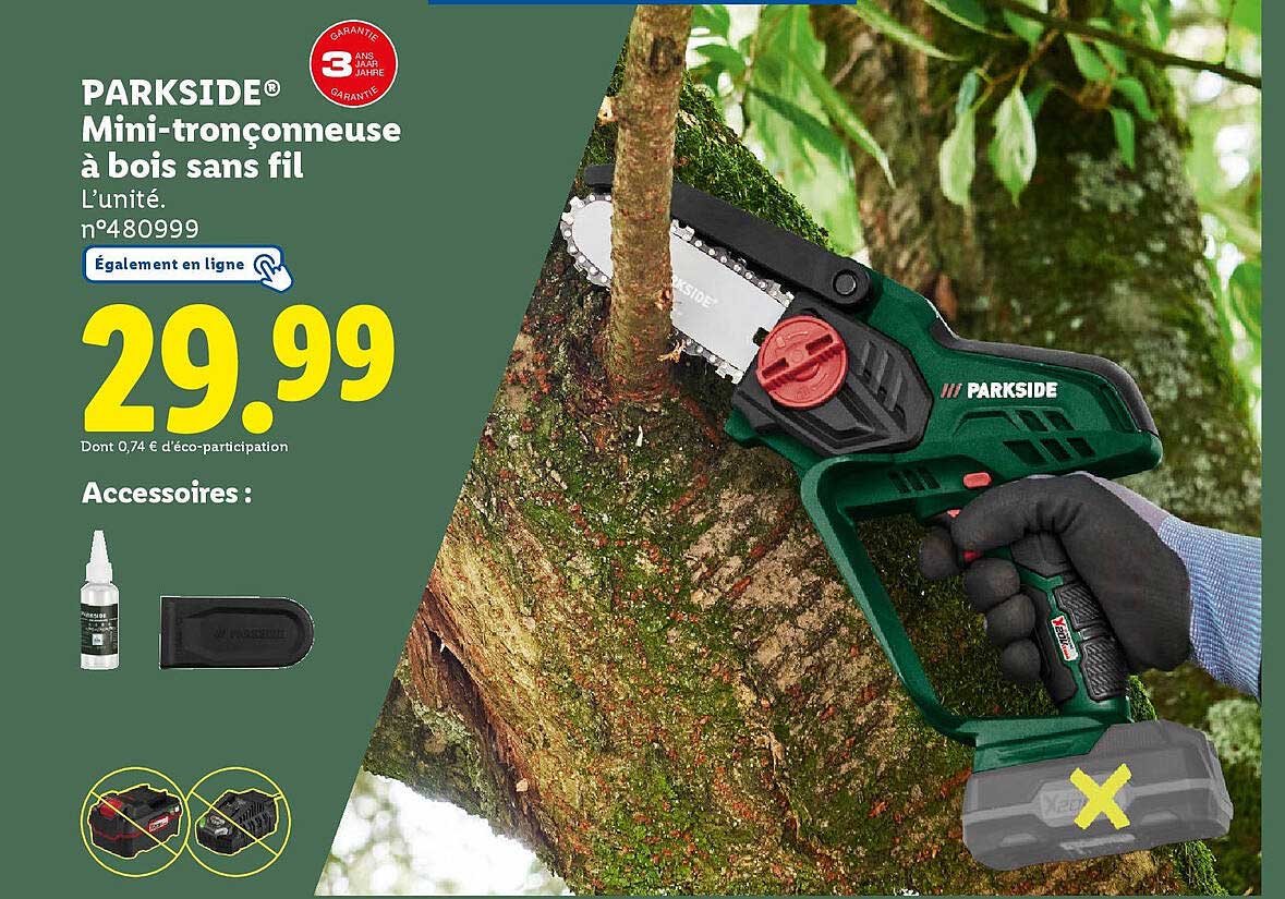Mini-tronçonneuse à bois sans fil