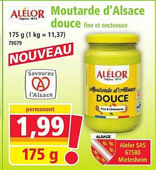 Moutarde d'Alsace douce fine et onctueuse