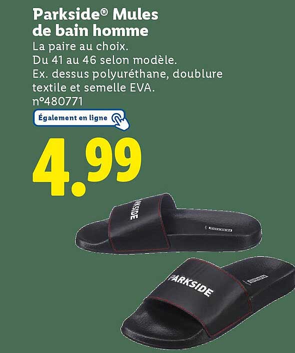 Parkside® Mules de bain homme