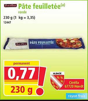 Pâte feuilletée ronde