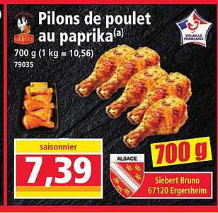 Pilons de poulet au paprika