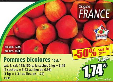 Pommes bicolores "Gala"