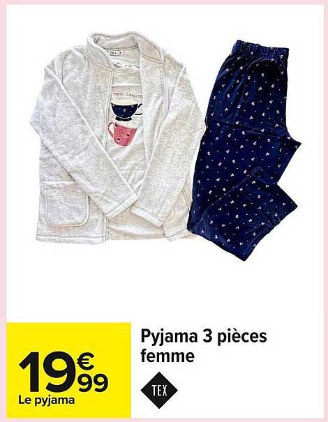 Pyjama 3 pièces femme