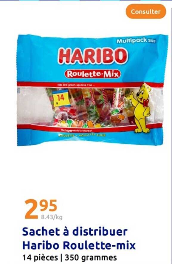 Sachet à distribuer Haribo Roulette-mix