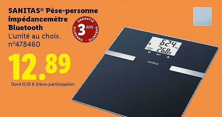 SANITAS® Pèse-personne impédancemètre Bluetooth