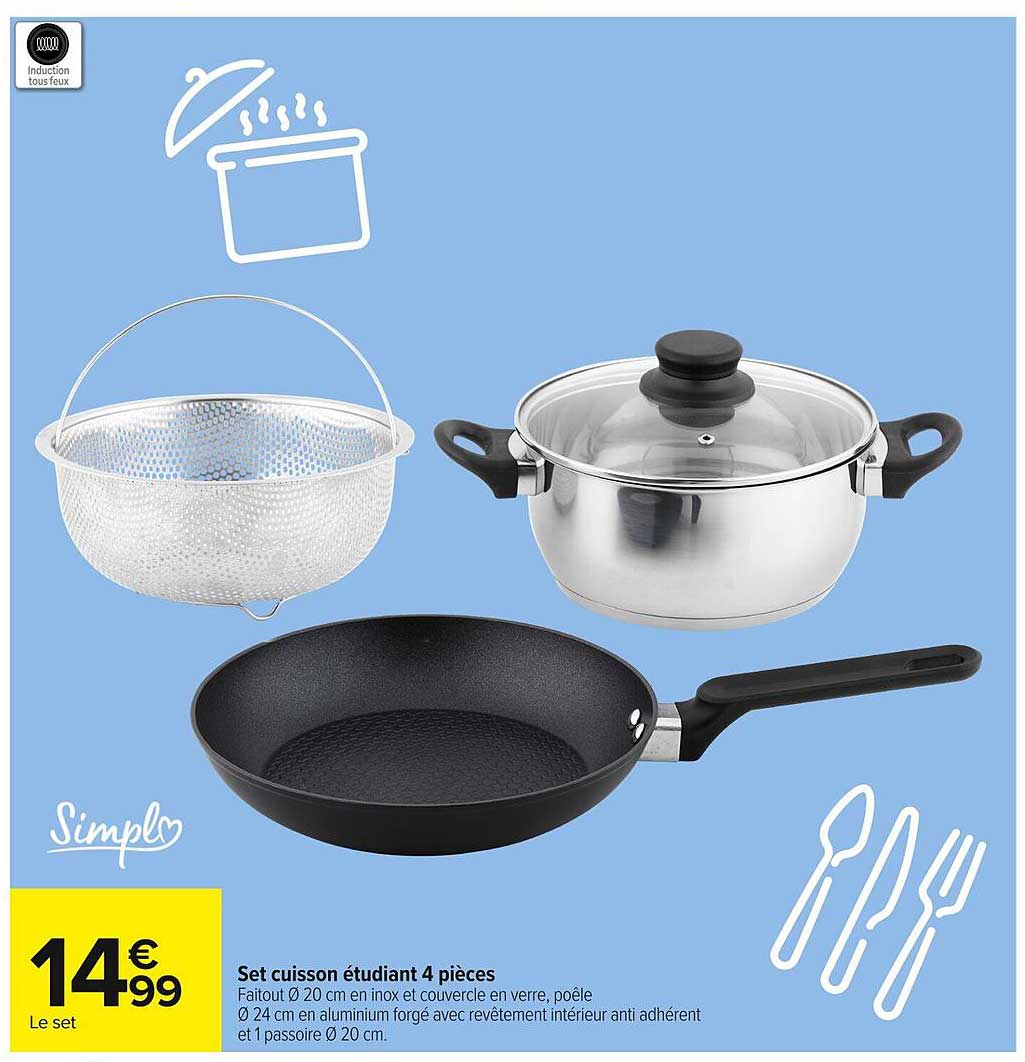 Set cuisson étudiant 4 pièces