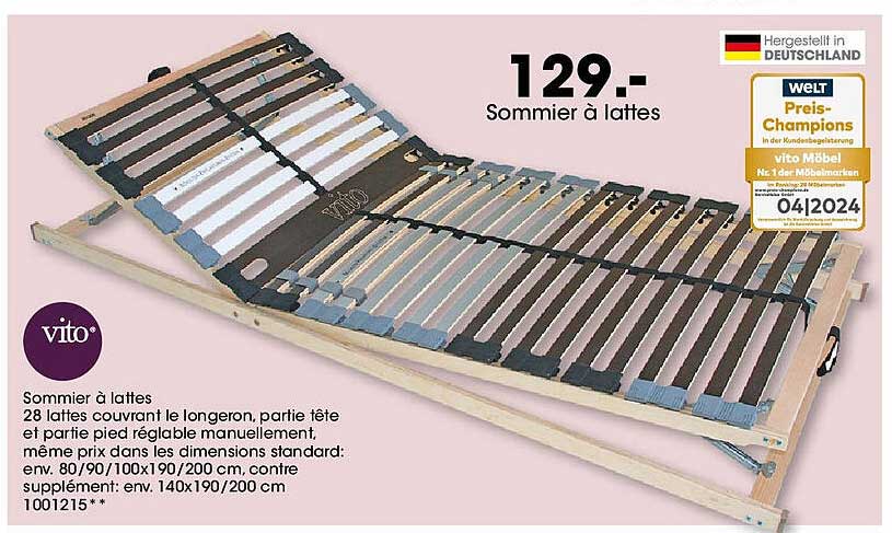 Sommiers à lattes