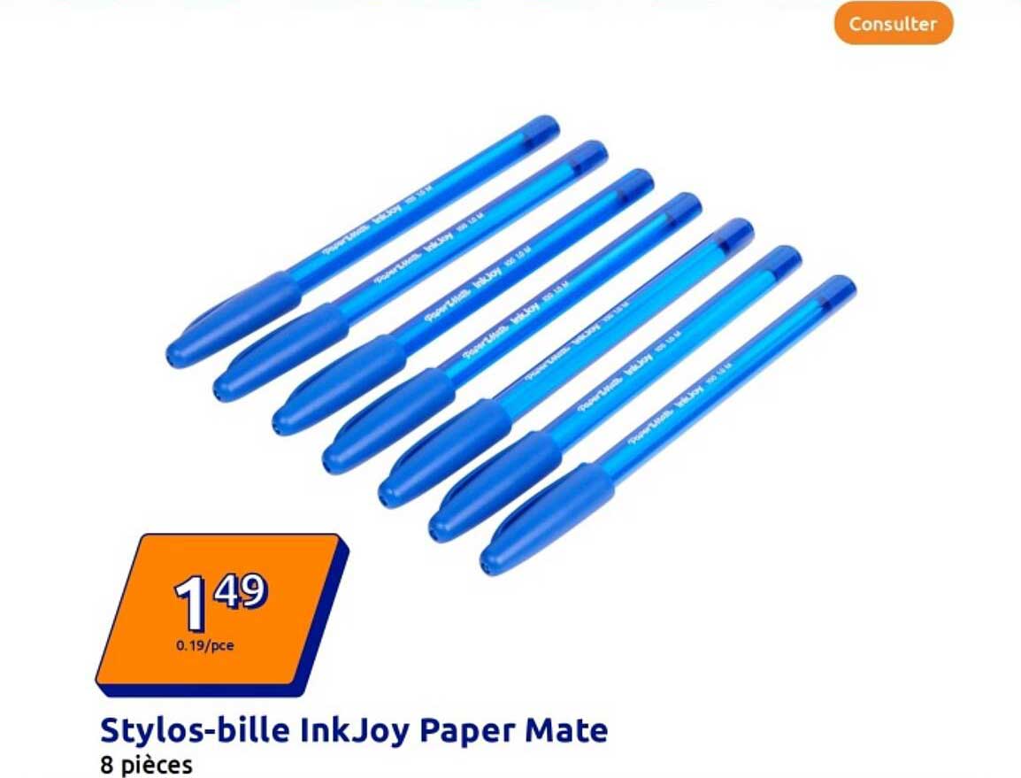 Stylos-bille InkJoy Paper Mate 8 pièces