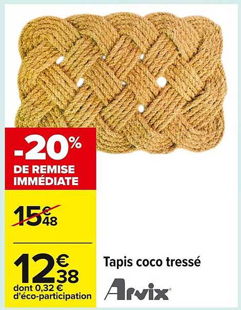 Tapis coco tressé