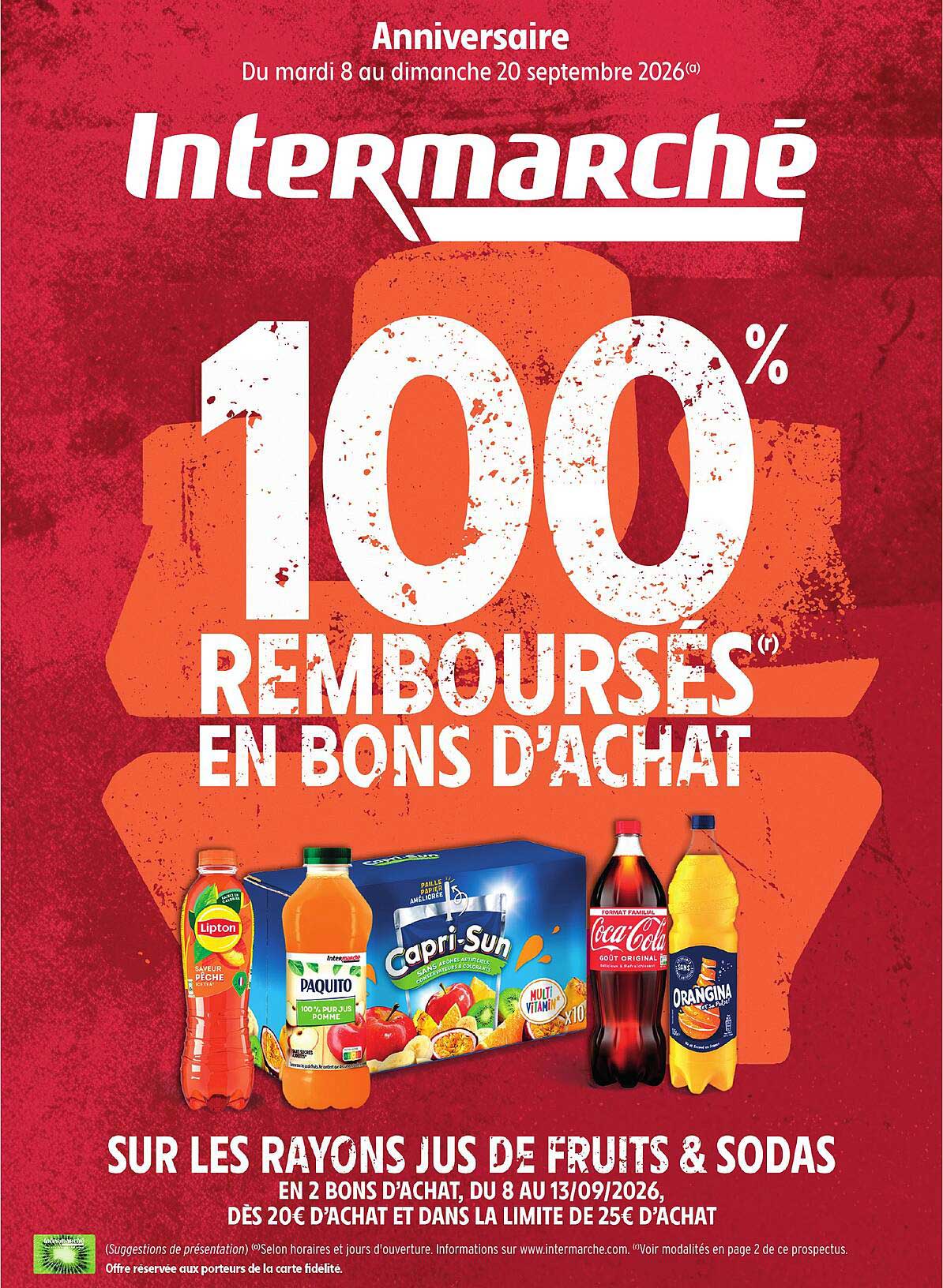 100% REMBOURSÉS EN BONS D’ACHAT