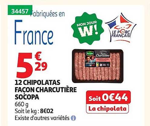 12 CHIPOLATAS FAÇON CHARCUTIÈRE SO’COPA